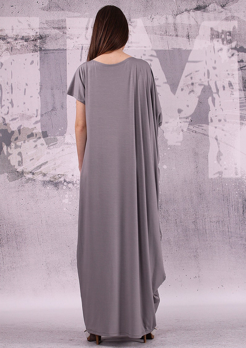 Gray extravagant loose long asymmetrical dress/ plus size | Etsy