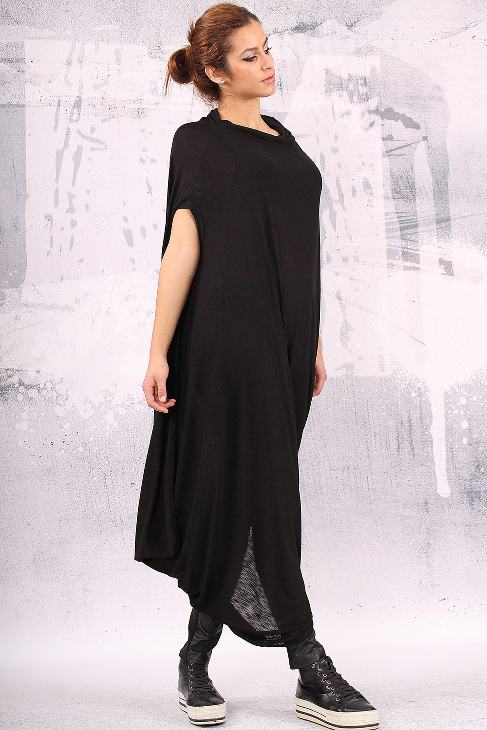 Black Extravagant Asymmetrical Tunic Dress Plus Size Tunic - Etsy