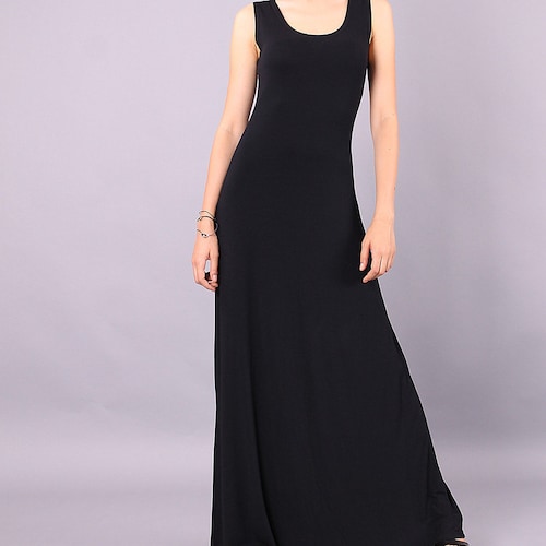 a line black maxi dress