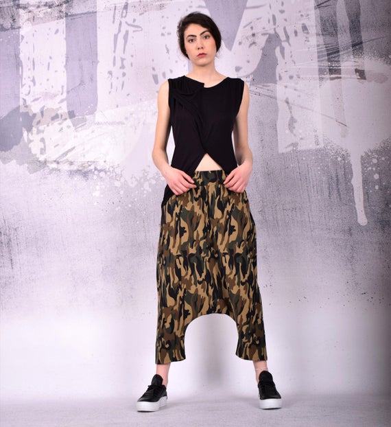 Camouflage Pants Military Drop Crotch Camouflage Oriental - Etsy