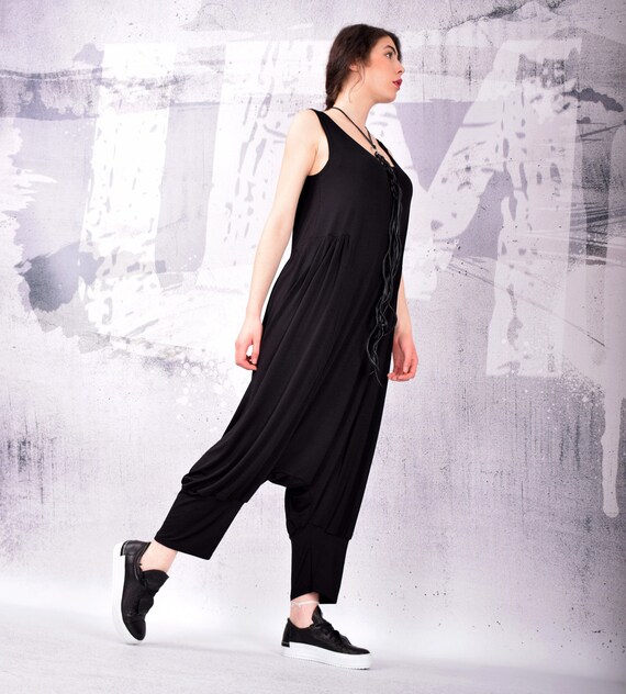 Jump Suit, Plus Size Jump Suit, Over Sized Jump Suit, Black Loose