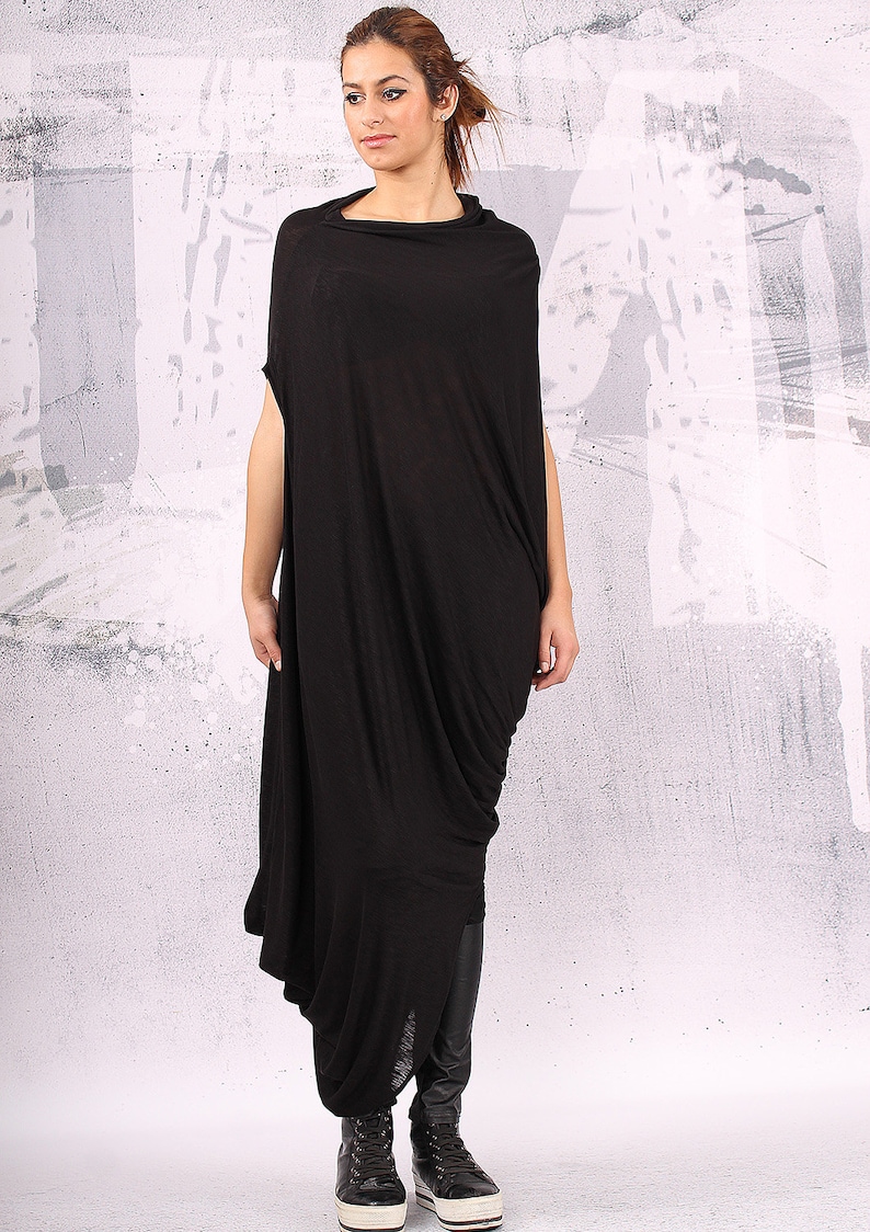 Black Extravagant Asymmetrical Tunic Dress Plus Size Tunic - Etsy