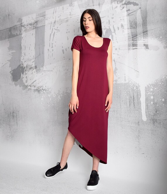 Long Dress, Plus Size Dress, Raspberry Dress, Asymmetric Dress, Loose Dress,  Over Sized Dress, Party Dress, Casual Dress, UM167VL - Etsy