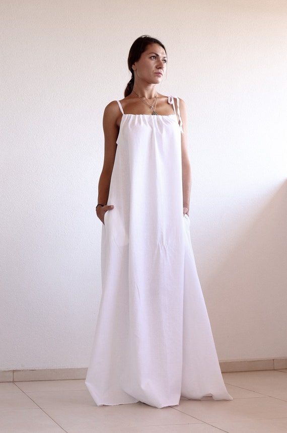 white baggy dress
