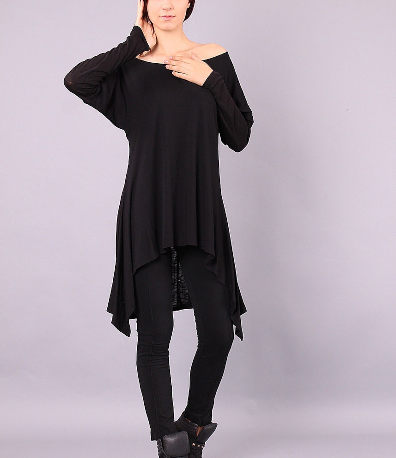 navy blue dress for baby girl Massimo Dutti + Midi Dress with Asymmetric Hem main image 1