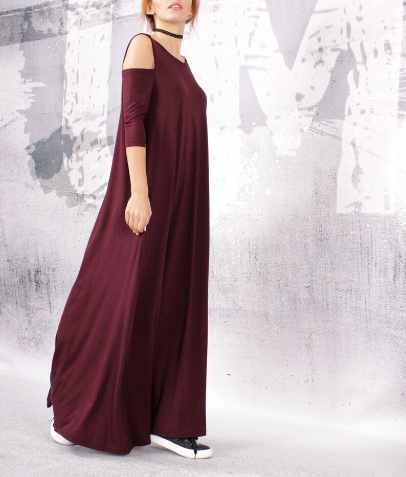 Long Dress, Long party dress, A line long dress, Maxi dress, bare shoulders dress, Comfortable elegant dress by UrbanMood UM-066-VL image 5