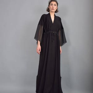 Woman dress, Black maxi dress, Kaftan dress, Caftan, Loose dress, Long dress, Long sleeves dress, Black dress, Plus size dress UM-221-VLCH image 2