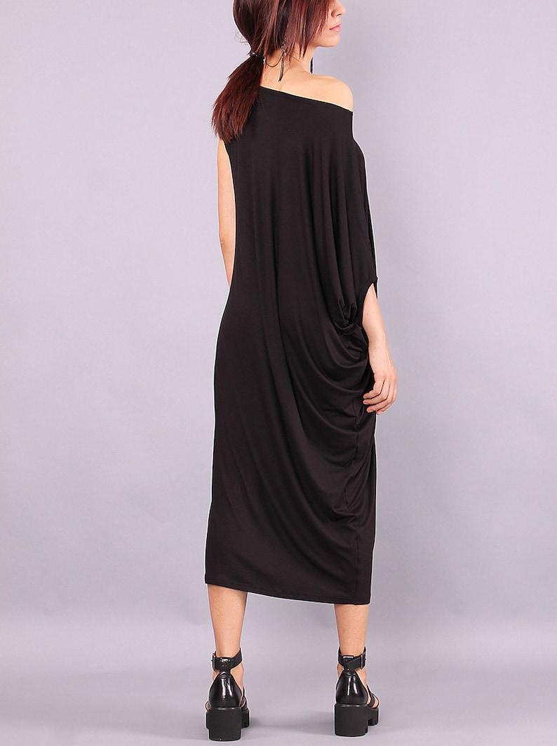 Long Dress Plus Size Dress Red Wine Dress Loose Asymmetric Etsy