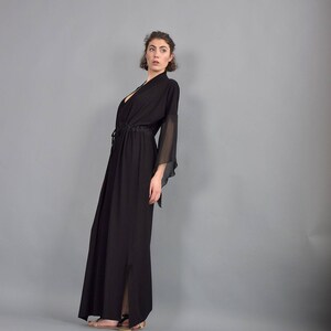 Woman dress, Black maxi dress, Kaftan dress, Caftan, Loose dress, Long dress, Long sleeves dress, Black dress, Plus size dress UM-221-VLCH image 3