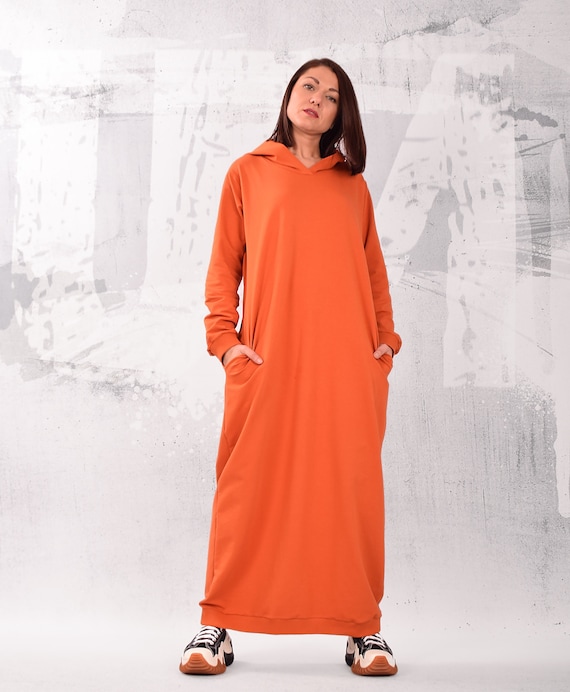 Buy Hooded Dress. Fall Clothing. Sweatshirt Dress. Winter Dress. Warm Dress.  Dress With Sleeves. Extra Long Sweatshirt. Long Hoodie. UM282QC Online in  India - Etsy