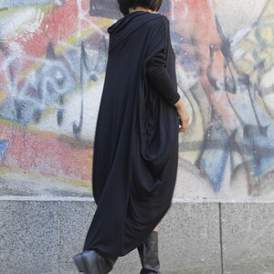 Maxi Dress, Black dress, Loose dress, Asymmetric dress, Plus size tunic, Over size dress, long sleeve dress by UrbanMood CO-RAYA2-VL image 1