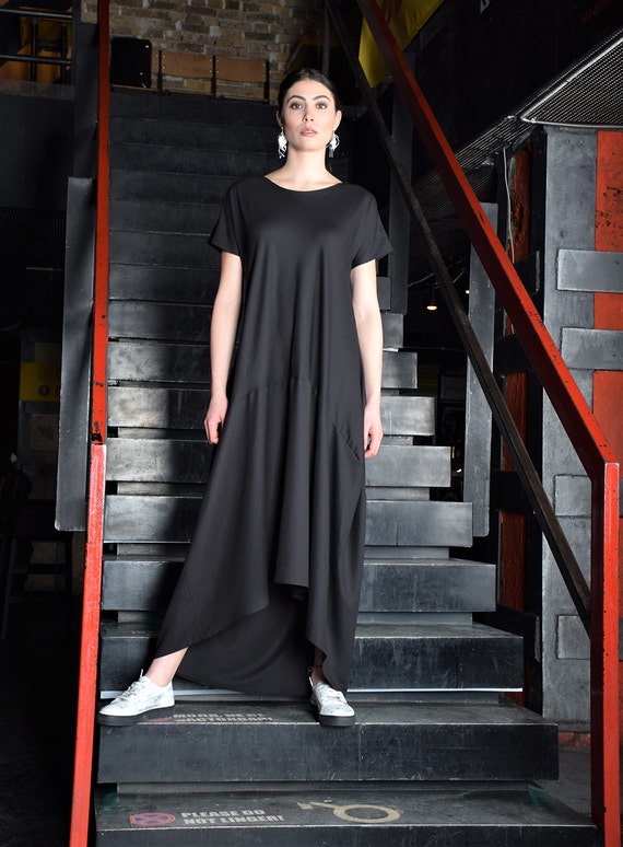 Black casual frock hot sale