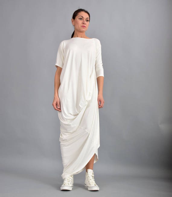 Vestido blanco apagado Maxi Vestido Vestido holgado Vestido - Etsy España Vestido blanco apagado Maxi Vestido Vestido holgado Vestido - Etsy España