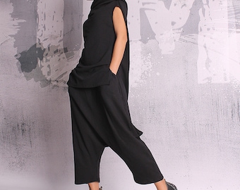 Woman Pants, Black long pants, loose oriental pants, extravagant pants, harem pants, trousers, loose pants, oriental pants - UM-055-QC