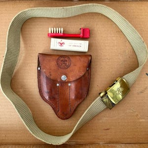 Vintage Boy Scout Utensil Kit with Boy Scout Toothbrush And Belt