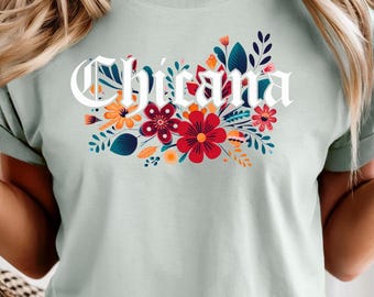 Chicana Floral Graphic Shirt | Cultural Design Tee