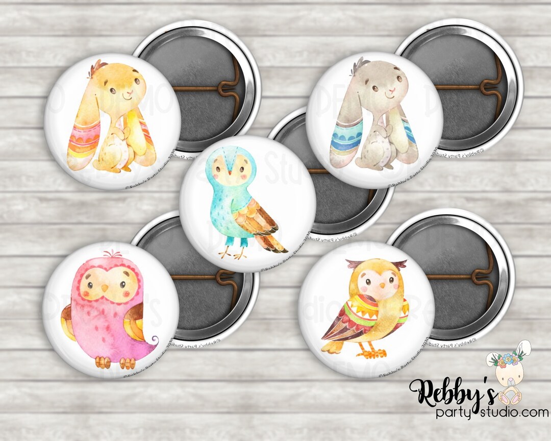 Woodland Animals Mini Buttons – Party Favor Packs (1 Inch) - Etsy