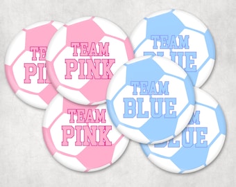 Soccer Ball Gender Reveal Pins: Team Pink vs Team Blue