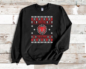 Spider Web Ugly Christmas Sweater, Unisex Holiday Party Sweatshirt