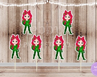Superhero Villain Girl Party - Set of 12 Poison Ivy Girls Inspired Cupcake Toppers