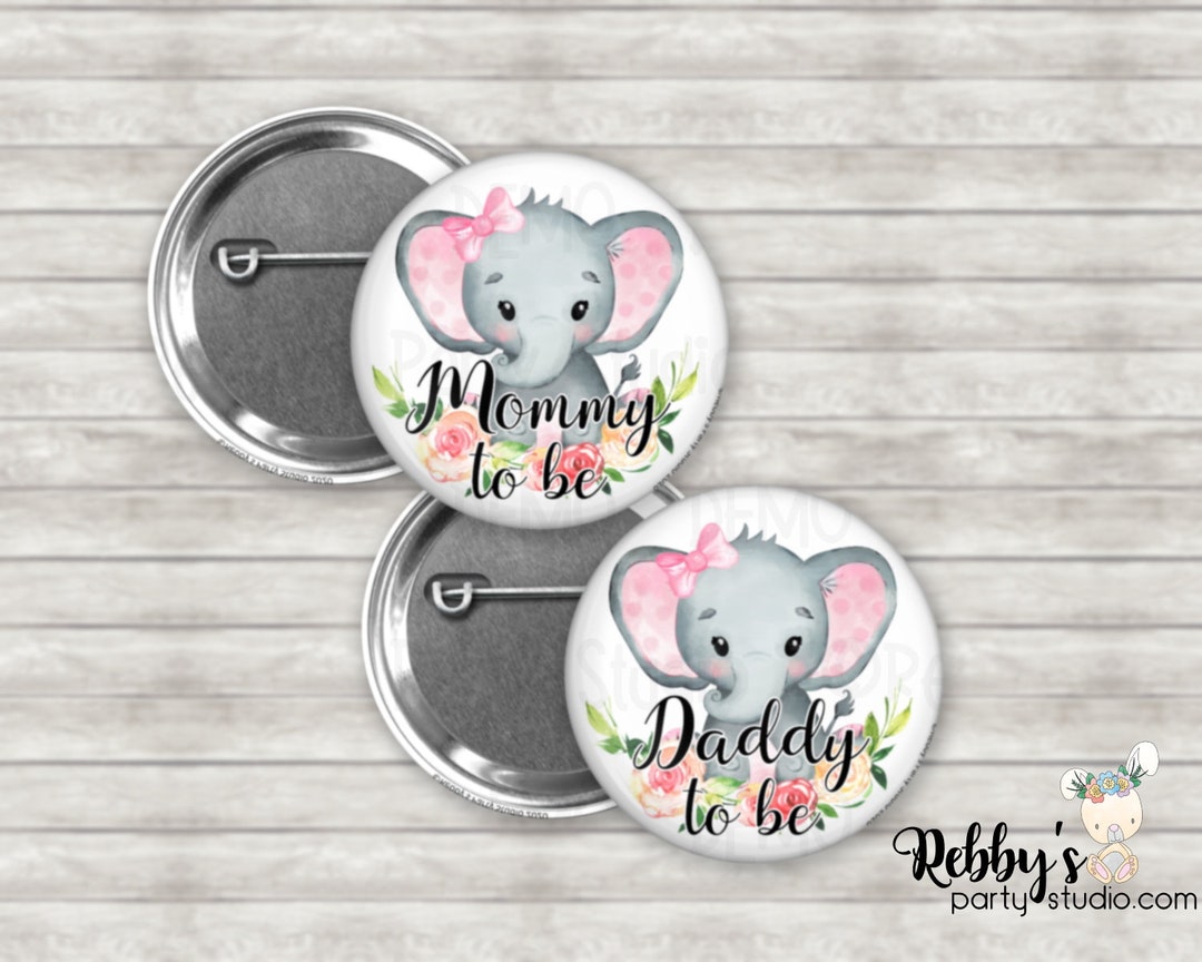 Mommy to be badge med elefant ljusrosa