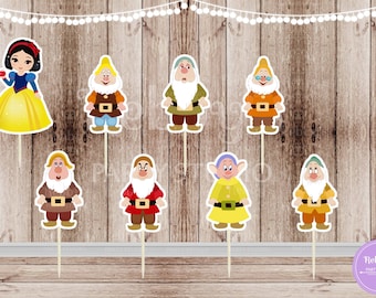 Snow White Cupcake Toppers: Handmade Party Decorations, Set of 16