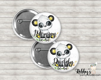 Panda Baby Shower Pin Button: Personalized Mommy To Be