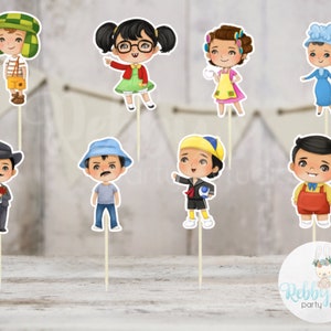 Chavo del Ocho Party - Set of 16 Chavo y Amigos Inspired Cupcake Toppers
