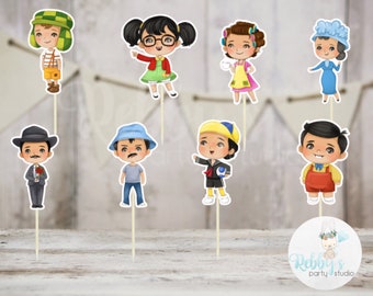 Chavo del Ocho Party - Set of 16 Chavo y Amigos Inspired Cupcake Toppers