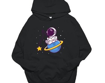 Astronaut Fishing in Space Hoodie