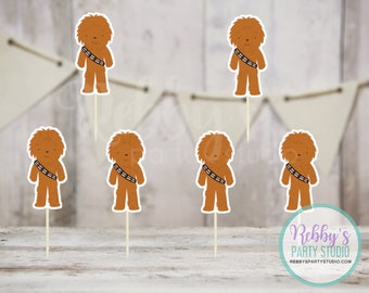 Space Wars Chewie Cupcake Toppers - Set of 12