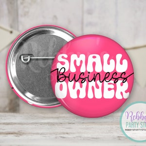 Small Business Owner Cool Retro Pin Button