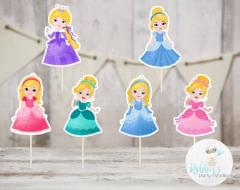 Fairy Tale Party - Set of 12 Assorted Princess Cupcake Toppers - Part 2