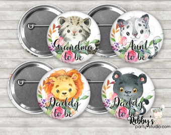 Wild Cats Baby Shower Pin: Personalized Family Member Button