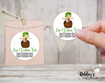 Chavo Birthday Stickers: Personalized Round Party Labels