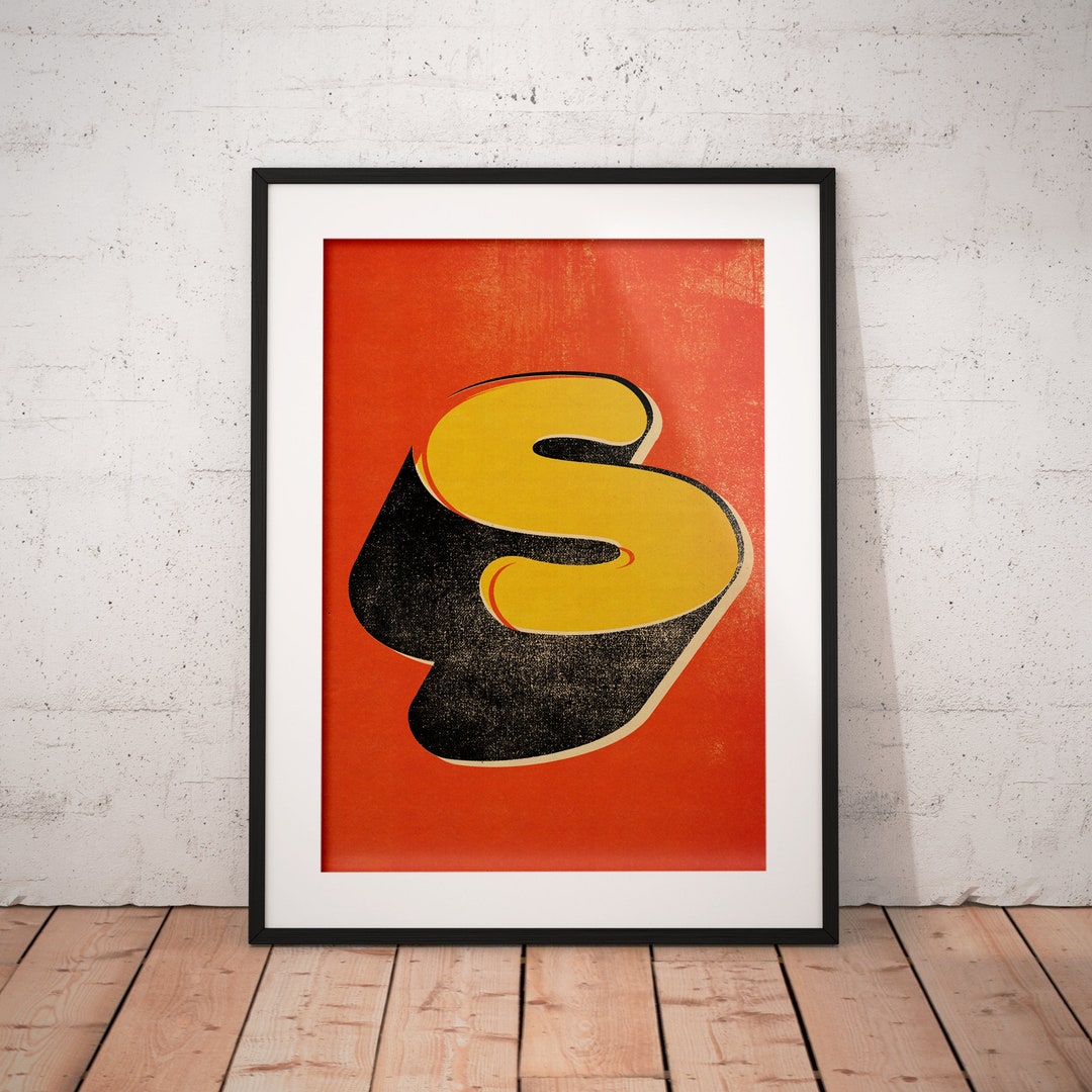 POSTER LETTER S, Printable Art Instant Download, Motivational Print, Typography, Home Decor ...