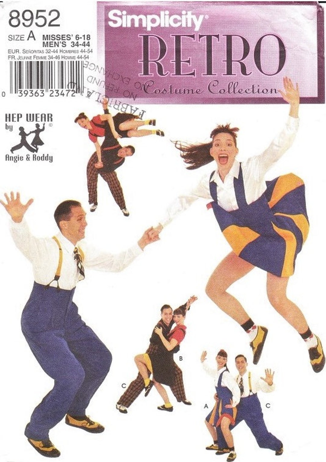 Simplicity 8952 Misses' and Men's Swing Dance Costumes Etsy