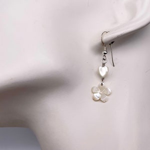 Delicate Pearl Plumeria Earrings, Pearl Frangipani Earrings