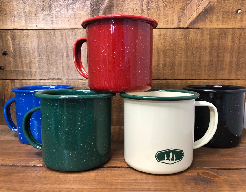 Personalize a 12 oz Tin Camping Mugs Etsy