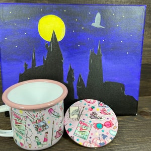 Luna Lovegood and Hermione Mug, Tumbler, or Travel Mug and Coaster Set, Witch and Wizard Enamel Mug/RdCoaster