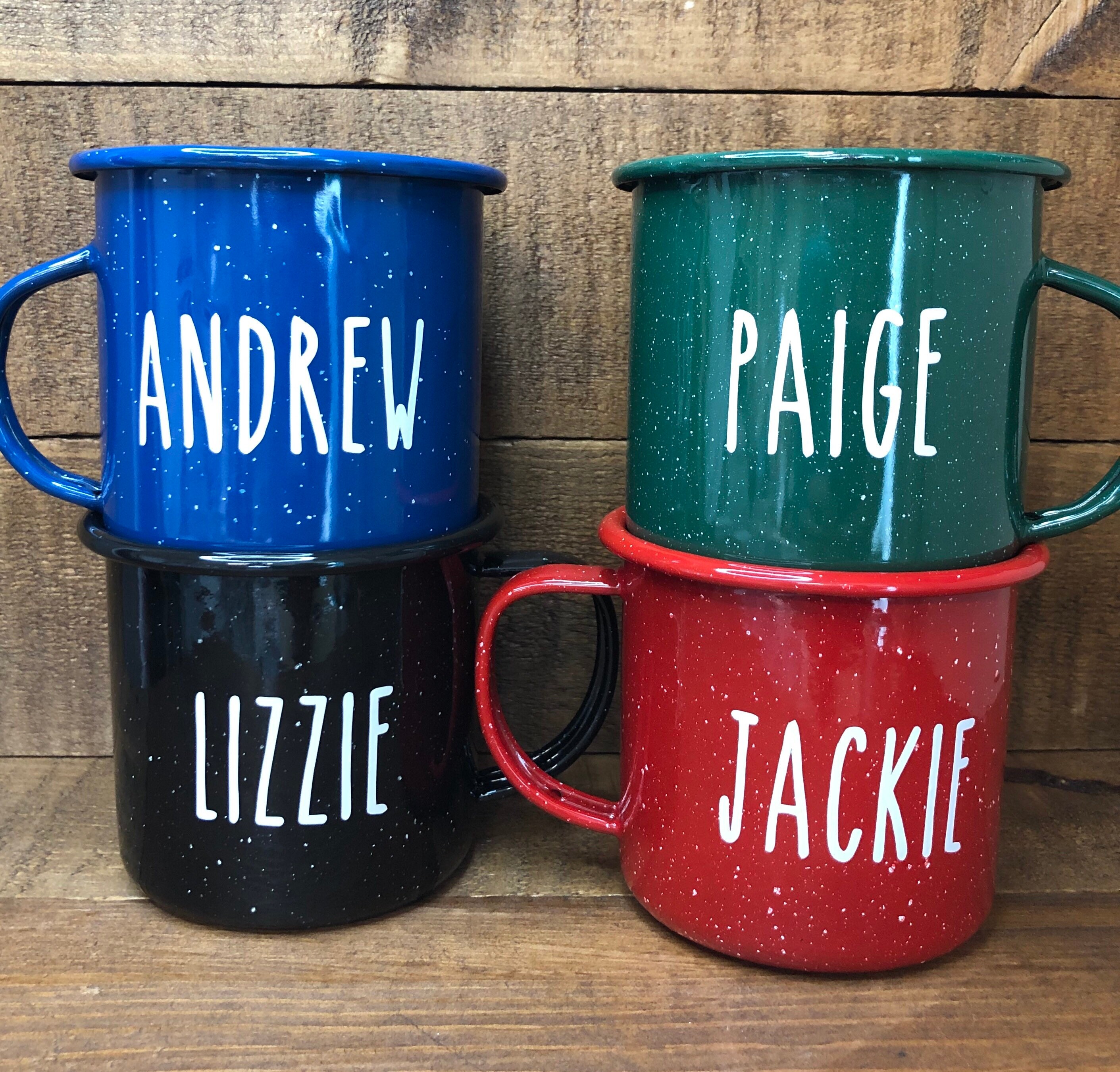 Personalize a 12 oz Tin Camping Mugs Etsy