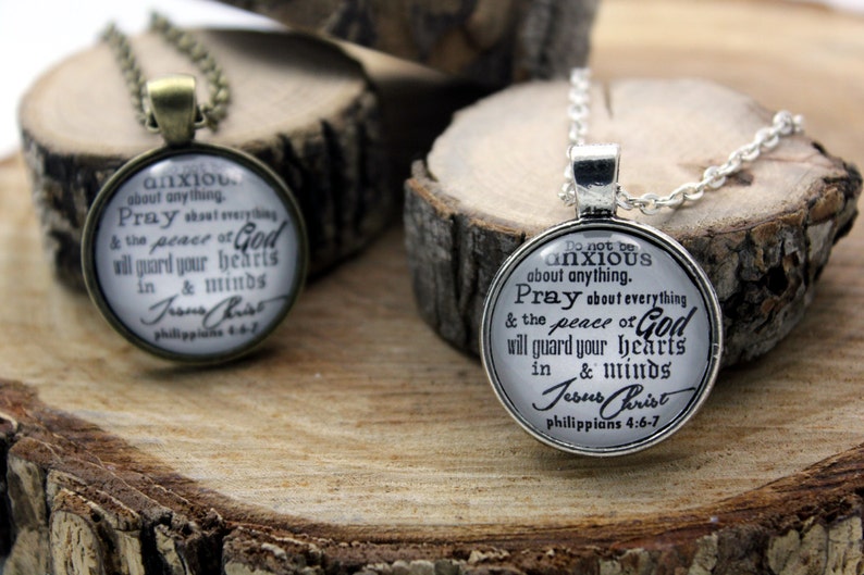 Pendant Necklace Philippians 4:6&7 Do Not Be Anxious About - Etsy