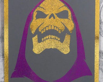 Skeletor 8x10 Purple and Gold Foil Print