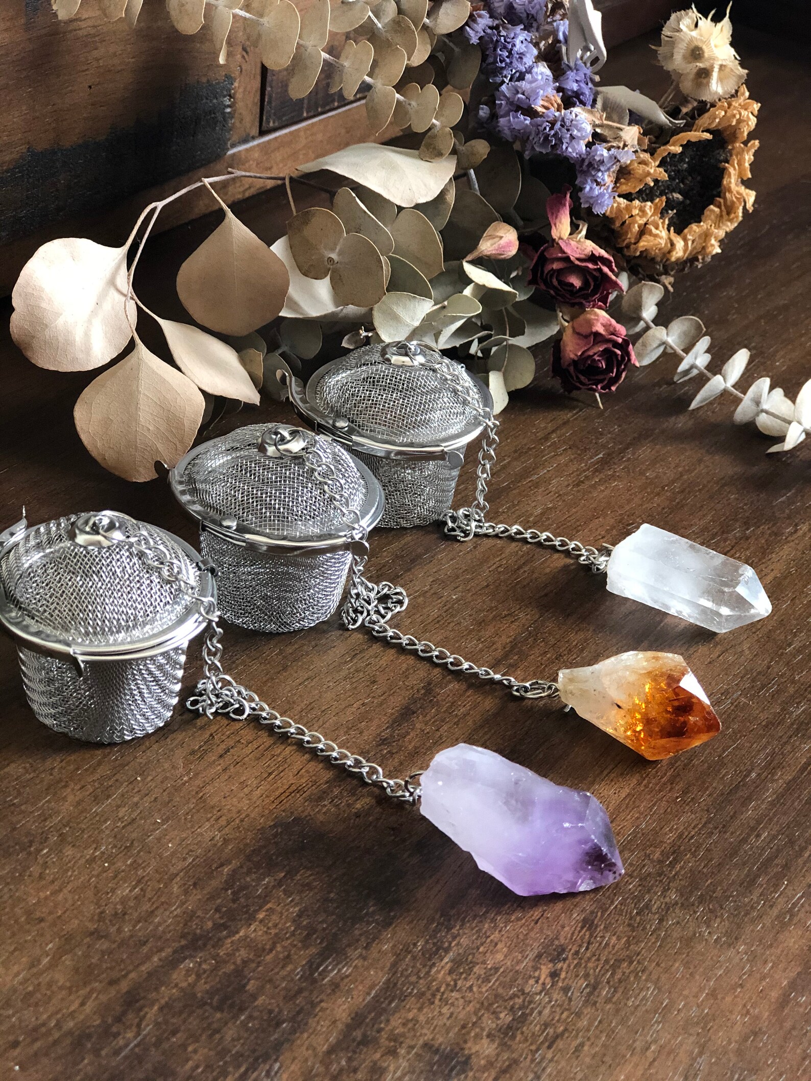 Quartz Crystal Tea Infuser Stainless Steel Infuser Cup Tea Etsy