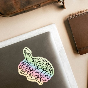 Sexy brain Holographic sticker - Holographic sticker - Die cut vinyl sticker - Sexy vinyl sticker - Hot art sticker - Sexy art vinyl sticker