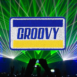 Coole grote Groovy Rave Club Techno House Hiphop DJ Moraal-patch 8,5 cm / 3,4 inch opstrijkbaar of gehaakt aan de achterkant