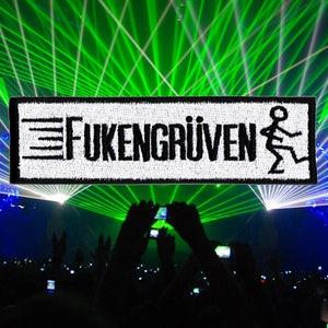Cool Large Fukengruven Groovy Rave Club Techno House Hip Hop DJ Morale Patch 10cm / 4 inch Iron On or Hook Back