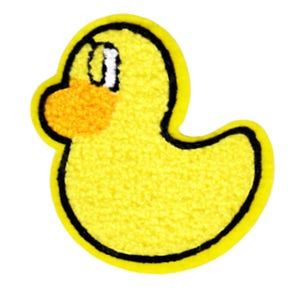 Large Chenille Yellow Rubber Duck Patch 9.5cm Applique
