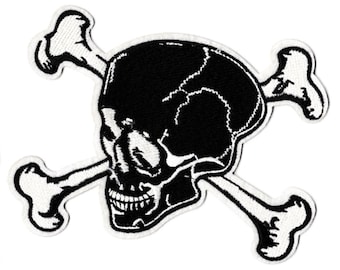 XL Extra Large 14cm Skull and Crossbones Patch Applique
