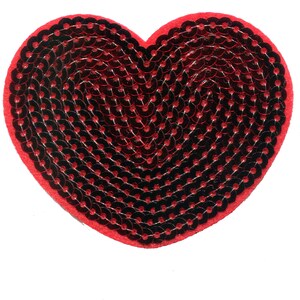 Red Sequins Love Heart Patch 8cm / 3.2 inch